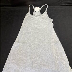 Light Gray Racerback Slip Dress built in shorts - Women